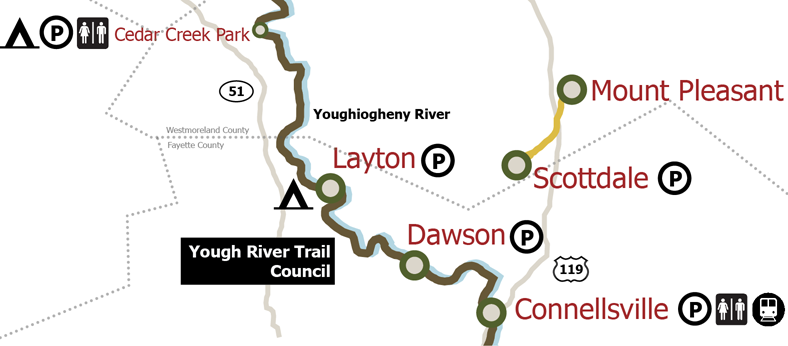 Map of the Yough River Bike Trail