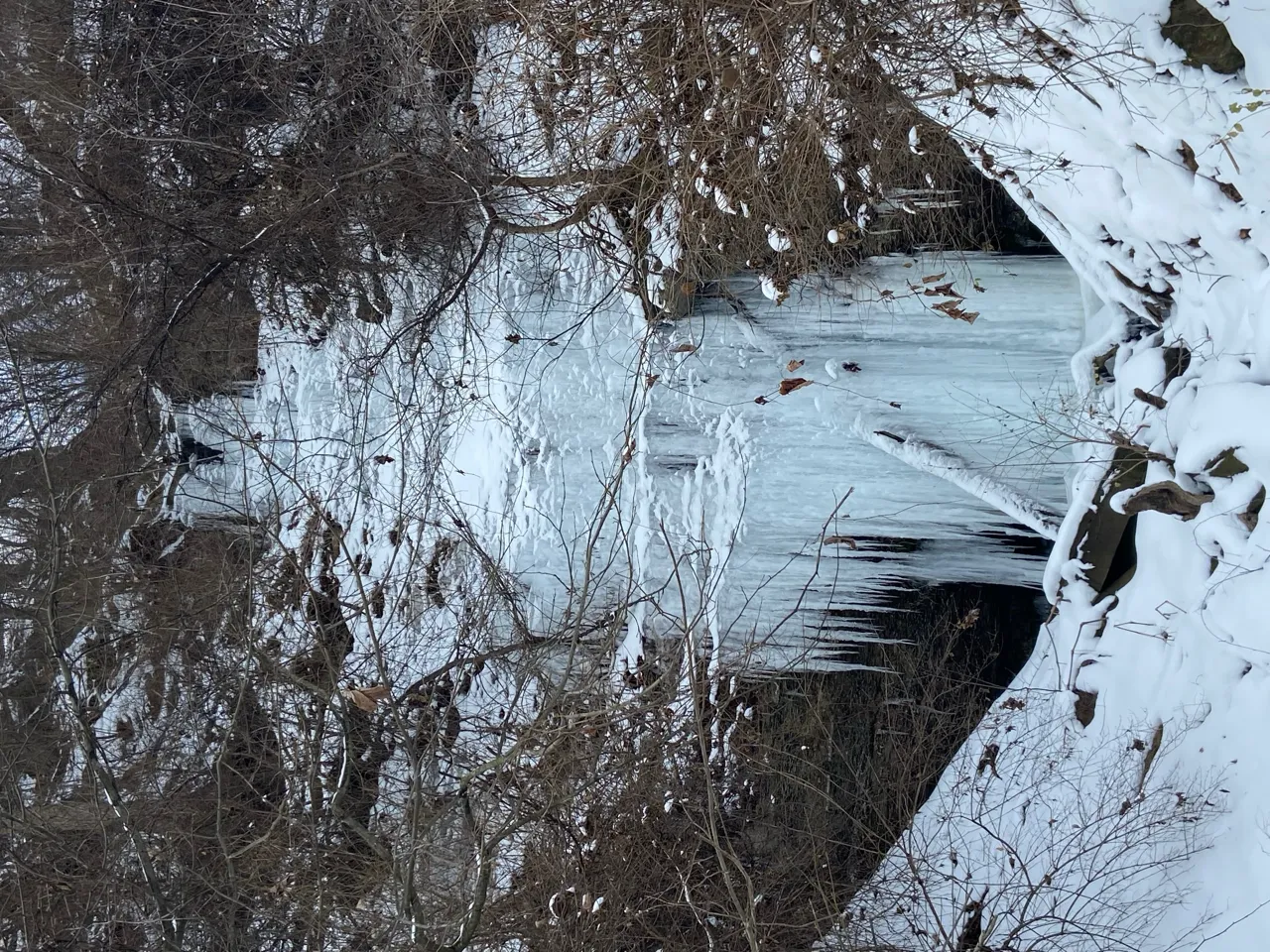 The Steel Valley Trail under snow in winter