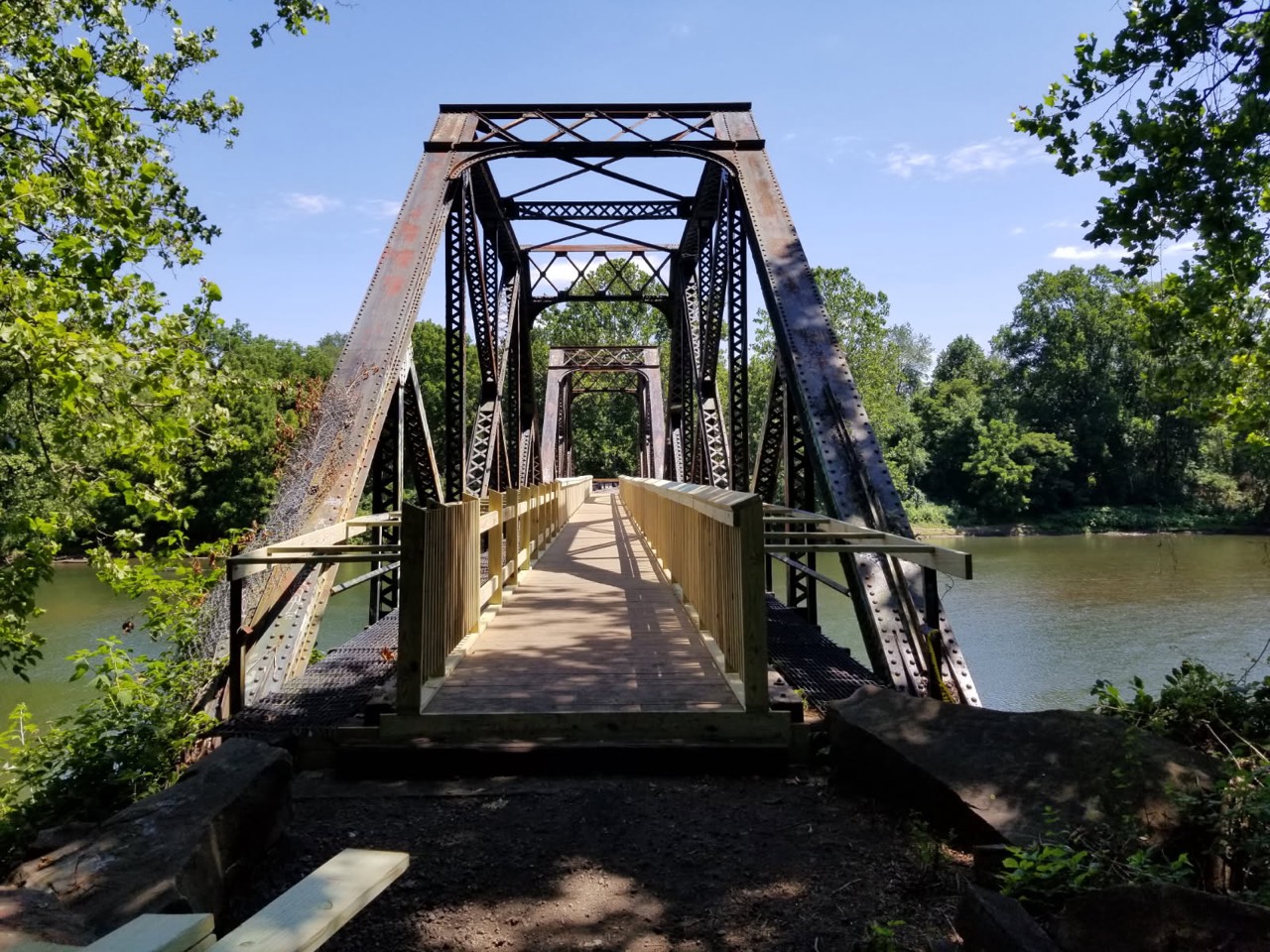 A bridge crossing on the Yough River Bike Trail near Connellsville
